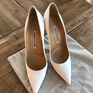 MANOLO BLAHNIK BB Leather 105mm Pumps, Size 7 (37)